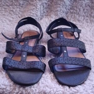 American Eagle Outfitters Black Glitter Sandals